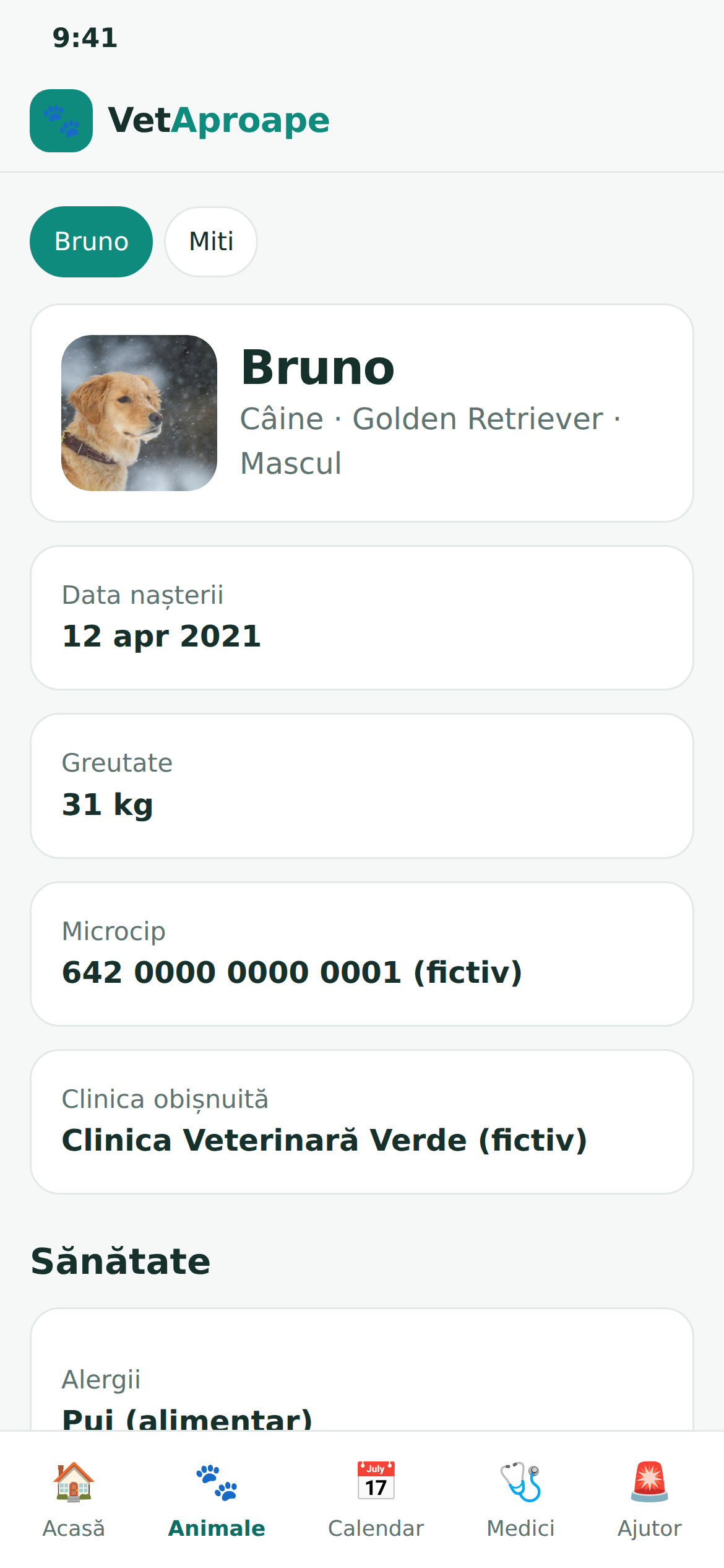 Profilul animalului