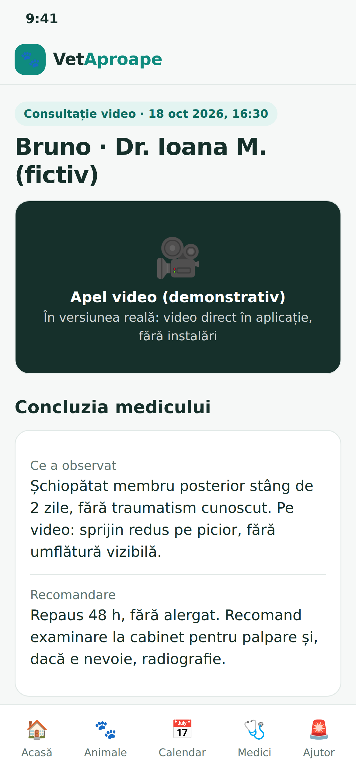 Consultația video și recomandarea medicului